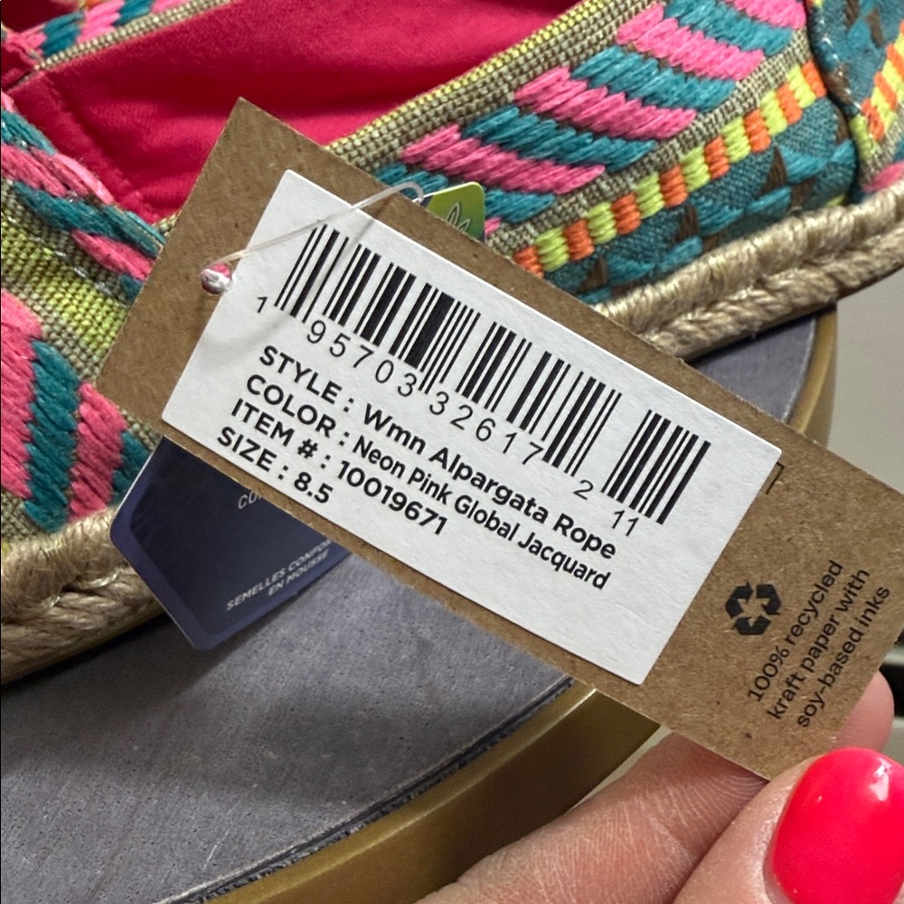 TOMS Womens Alpargata Rope Slip on shoes 8.5 - Picture 2 of 7